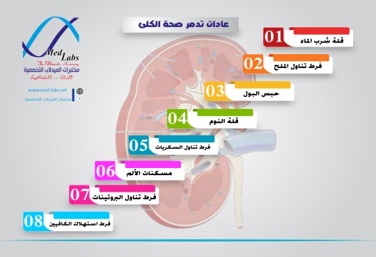 مختبرات الميدلاب التخصصية تقدم لكم نصائح هامة للمحافظة على صحة الكلى